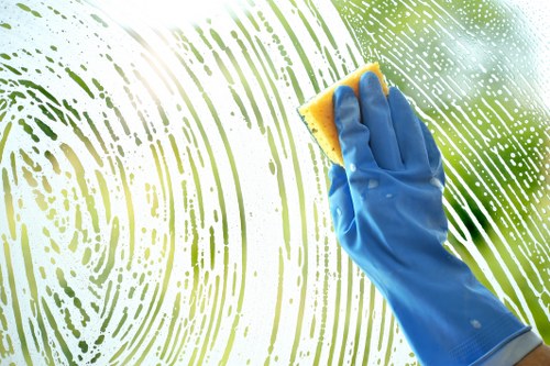 Close-up of stain removal during upholstery cleaning on a chair