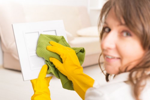 Close-up of stain removal supplies for household cleaning