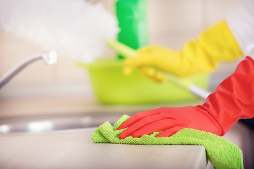 Spot cleaning a curtain stain carefully